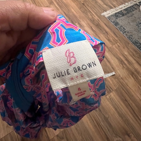 Julie Brown NYC 100% Silk Romper with pockets Geometric Print Size 4 - Picture 7 of 12